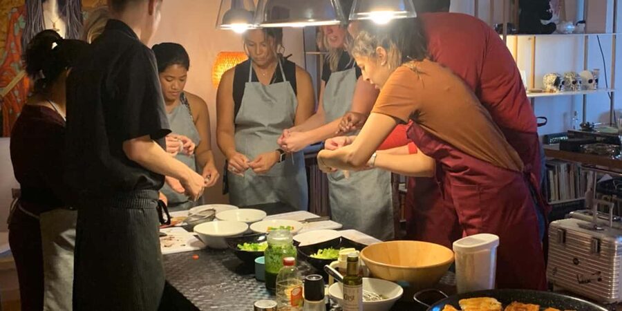 Authentic Premium Paella & Sangria in a Stunning Location - Learning the seafood paella step by step