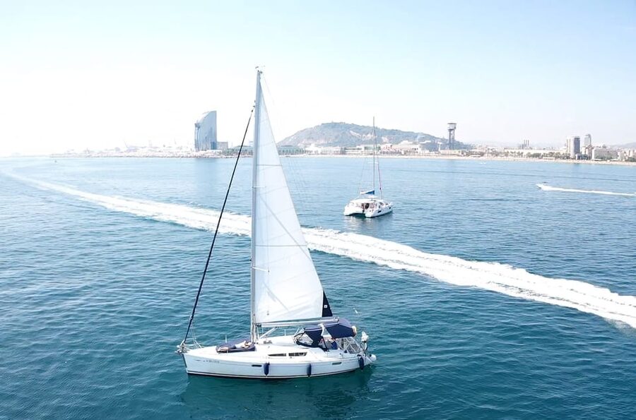 Barcelona: Boat trip with cava in amazing sailboat - The possible Badalona swimming stop