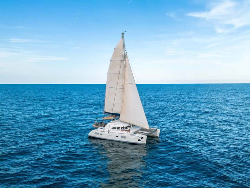 Barcelona: Catamaran Cruise w/ Sailing, Wine, & Tapa - Sailing past Barceloneta, Olympic Port, and Montjuïc