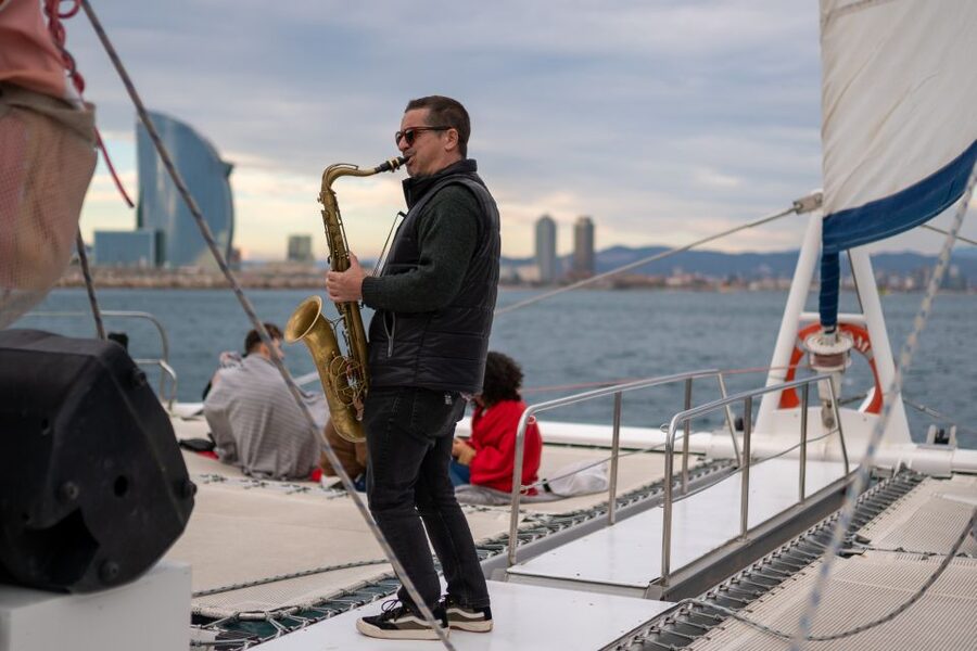 Barcelona: Catamaran Cruise with optional Live Jazz Music - The live jazz option and the changing mood onboard
