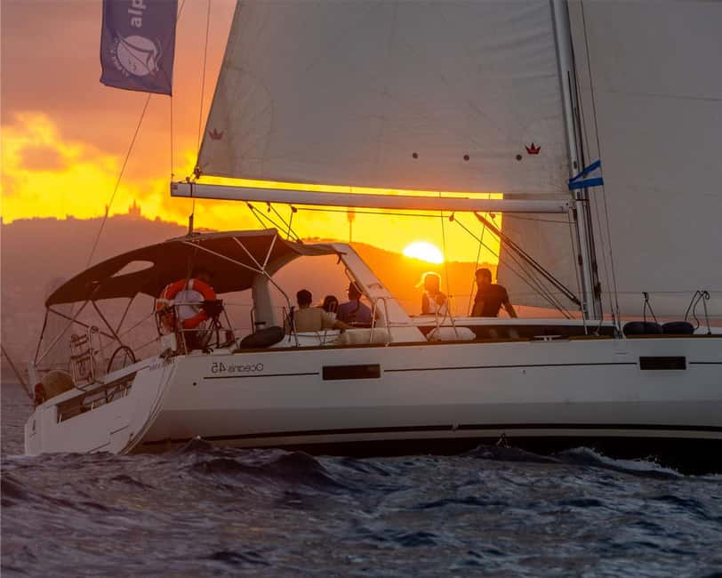 Barcelona: Coastline Sailing with Swim Toys w/ Food & Drinks - The two-hour swimming stop