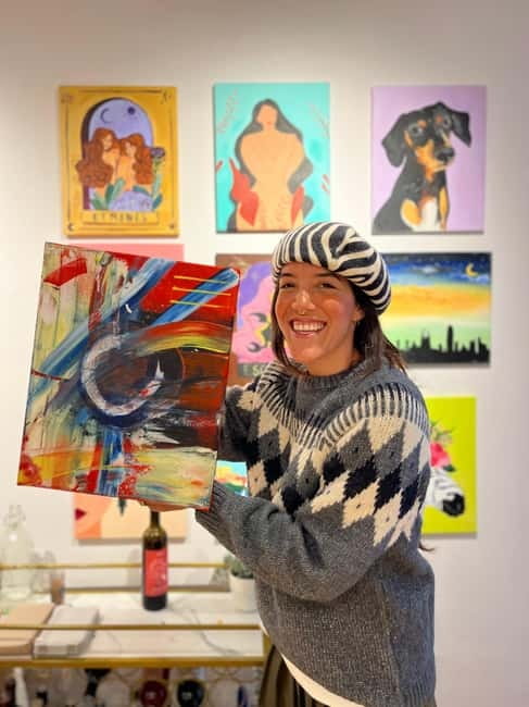 Barcelona: Create your own souvenir! Wine, Paint and Music! - Painting a Barcelona Souvenir in Gràcia