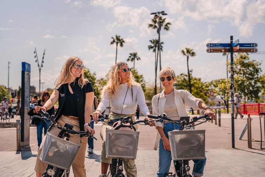 Barcelona: E-Bike Tour with Montjuic Cable Car & Boat Ride - Up Montjuïc by funicular and cable car