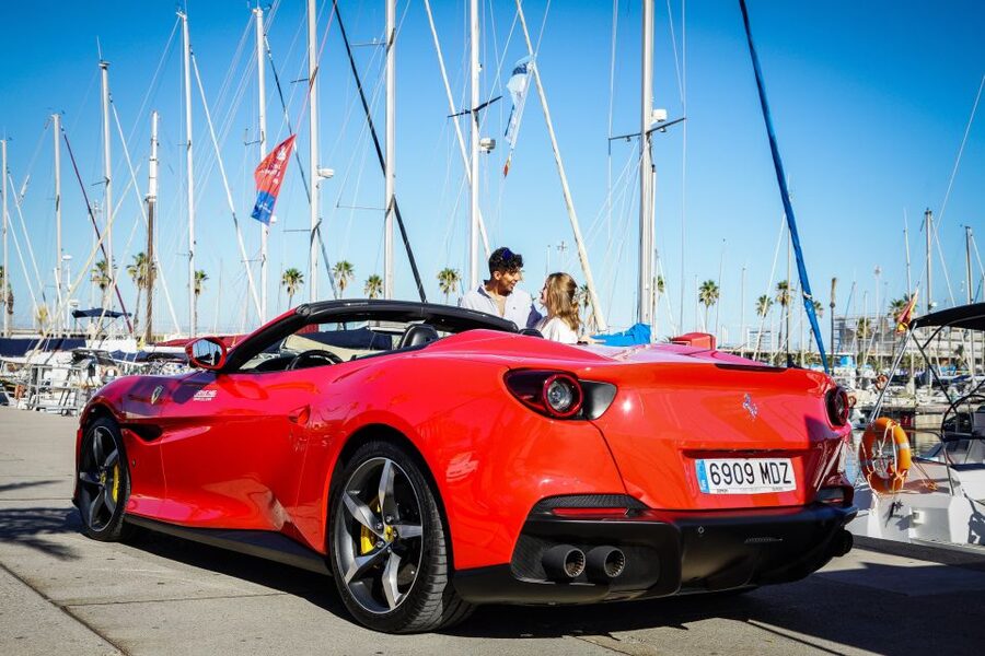 Barcelona: Ferrari Car Driving & Sailing Experience - Moving between Paseo Juan de Borbón and Port Olimpic