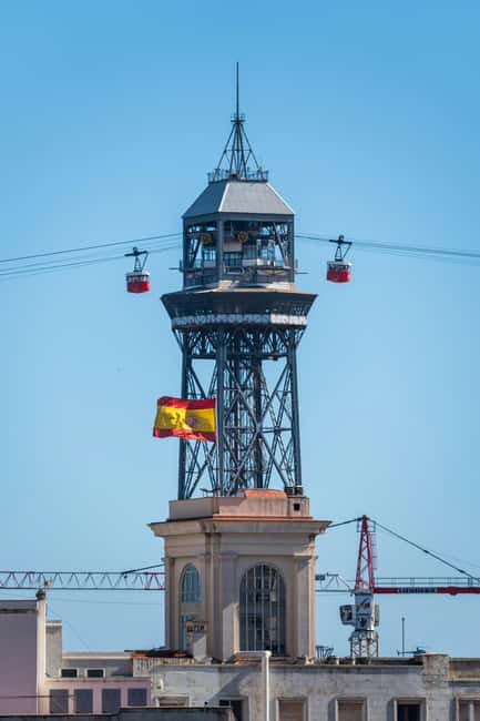Barcelona from the heights to the sea: Montjuïc, Cable Car, and Beach - Sant Sebastià Beach and the W Hotel