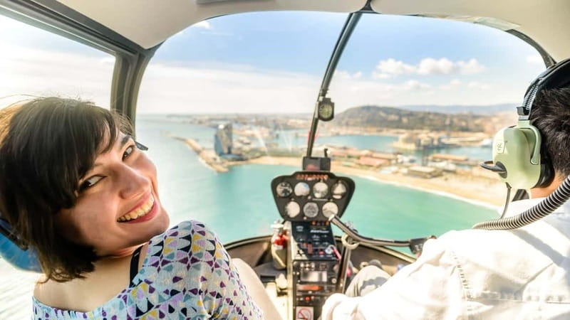 Barcelona: Helicopter Flight over Barcelona's Coastline - The Old Town and the medieval city walls