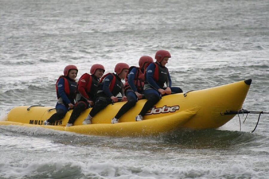 Barcelona: Inflatable Banana Boat Ride - Who will enjoy this most?