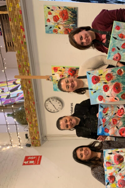 Learn to paint, sip wine, enjoy snacks & music
