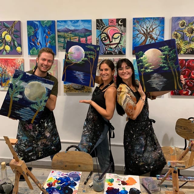 Barcelona: Learn to paint, sip wine, enjoy snacks & music - Wine, snacks, and the social side