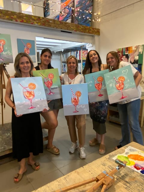 Barcelona: Learn to paint, sip wine, enjoy snacks & music - The featured painting versus your own style