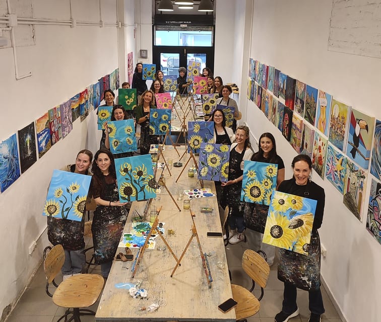 Barcelona: Learn to paint, sip wine, enjoy snacks & music - Who will enjoy it most