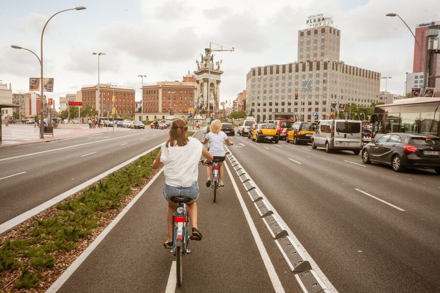Barcelona Montjuic Three-Hour Bike Tour - A rest near the Joan Miró Foundation
