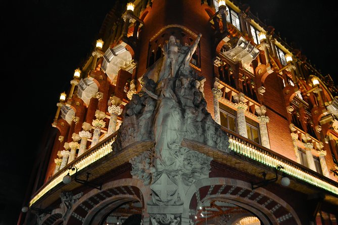 Barcelona Night Bike Tour with Local Tapas and Cava Stop - The Palace of Catalan Music and Barcelona Cathedral