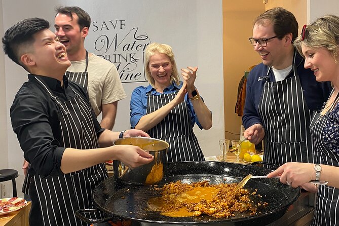 Barcelona Paella Cooking Class & Boqueria & Hofmann-Trained Chefs - Making sangria before the paella
