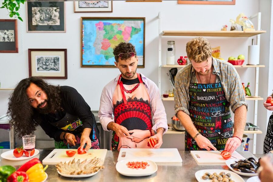 Barcelona: Paella Cooking Class with Market Visit and More - Preparing seafood, chicken, or vegetarian paella