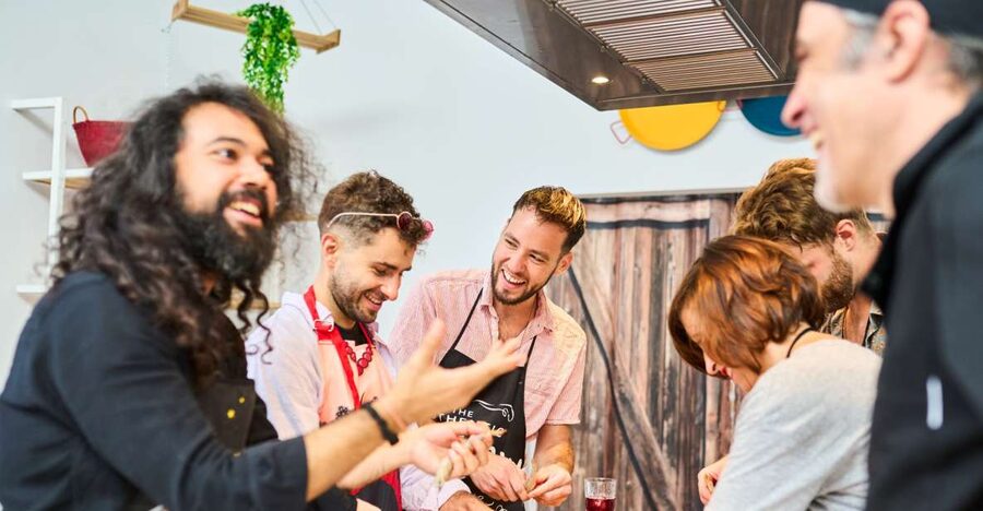 Barcelona: Paella Cooking Class with Market Visit and More - From market ingredients to the cooking table