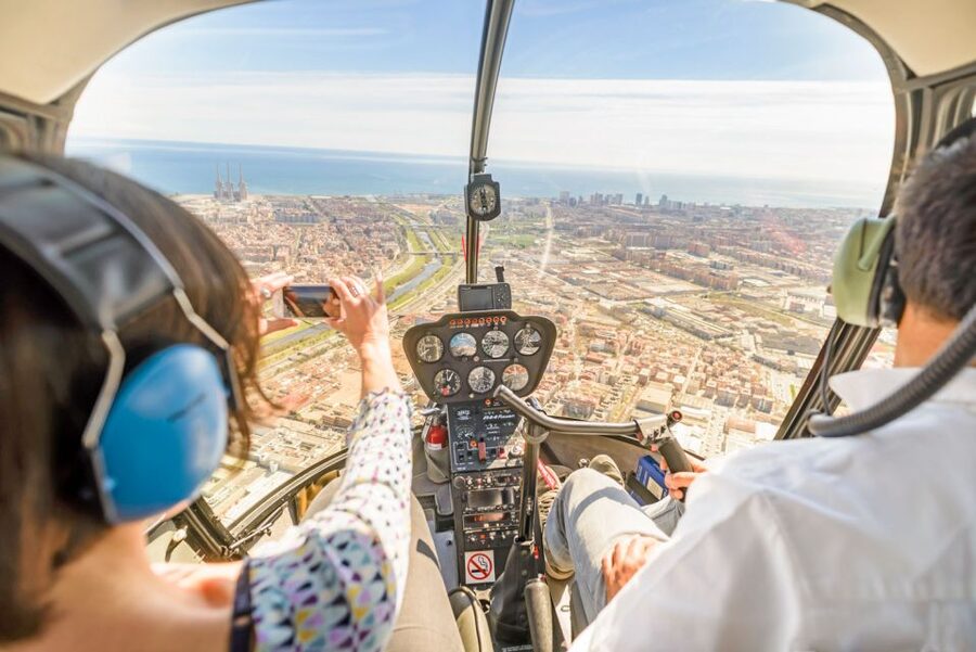 Barcelona: Panoramic Helicopter Flight & Boat Transfer - Weather can change the experience