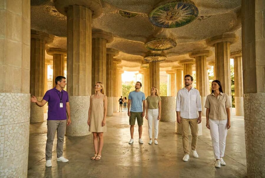 Barcelona: Park Güell Guided Tour with Fast-Track Ticket - The Mediterranean Terrace brings the best view