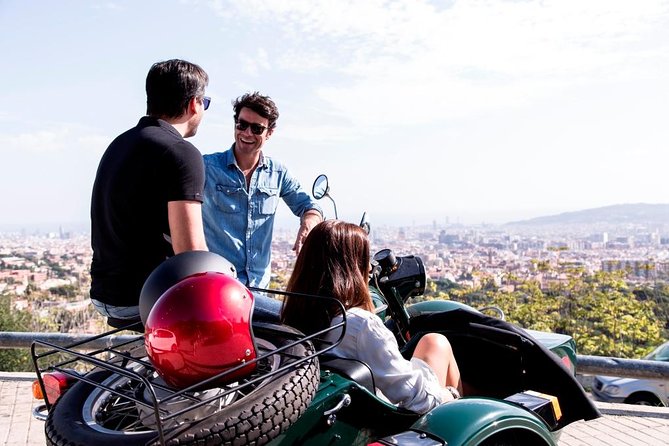 Barcelona Private Tour by Sidecar Motorcycle - Columbus Monument, the port, and Barceloneta