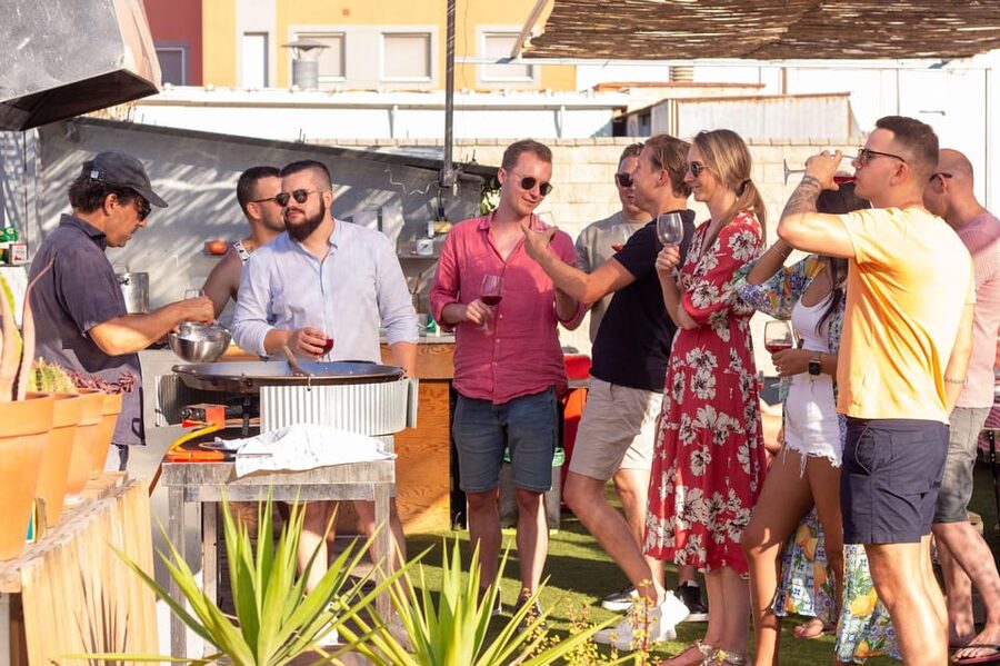 Barcelona: Rooftop Paella Cooking Class with Sangria - What happens in hot, cool, or rainy weather