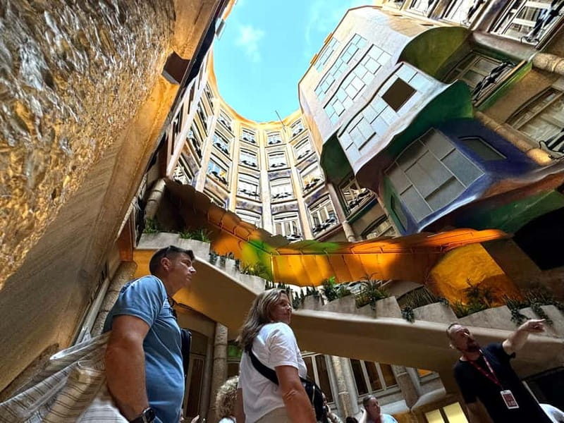 Barcelona: Sagrada Familia, La Pedrera & Cava Tasting Tour - Up to La Pedrera’s surreal rooftop