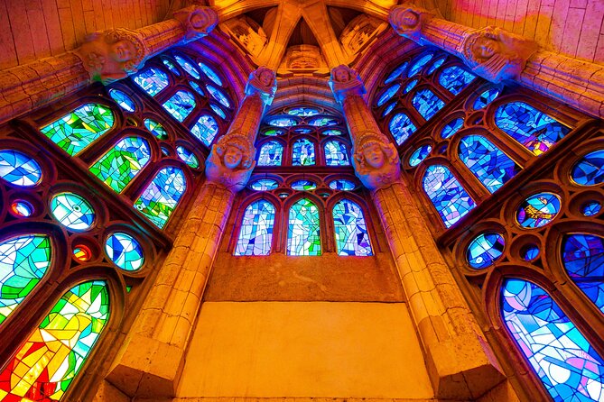 Late sun through the west windows of the Sagrada Família