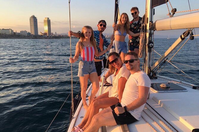 Barcelona Sunset Cruise with Open Bar of Cava and Snacks - Barceloneta and the W Hotel from the Water