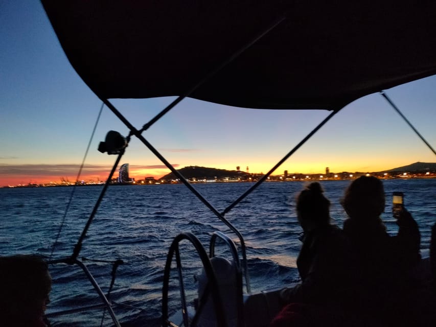 Barcelona: Sunset Cruise with Snacks and Drinks - The marina and Barcelona skyline from the sea