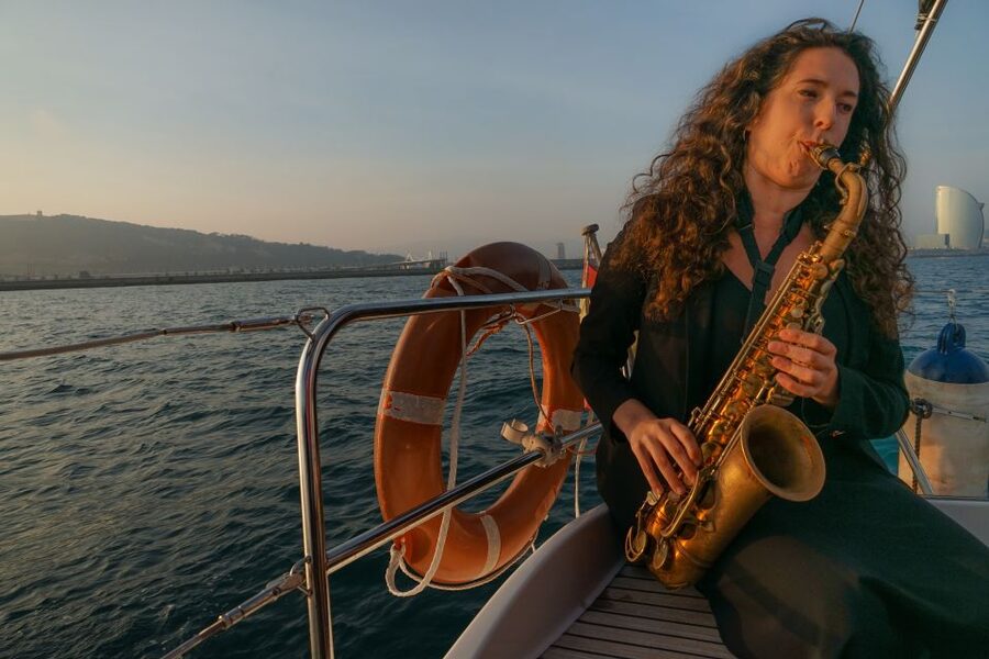 Barcelona: Sunset Live Sax and Sailing Experience with Tapas - The possible Mediterranean swim stop