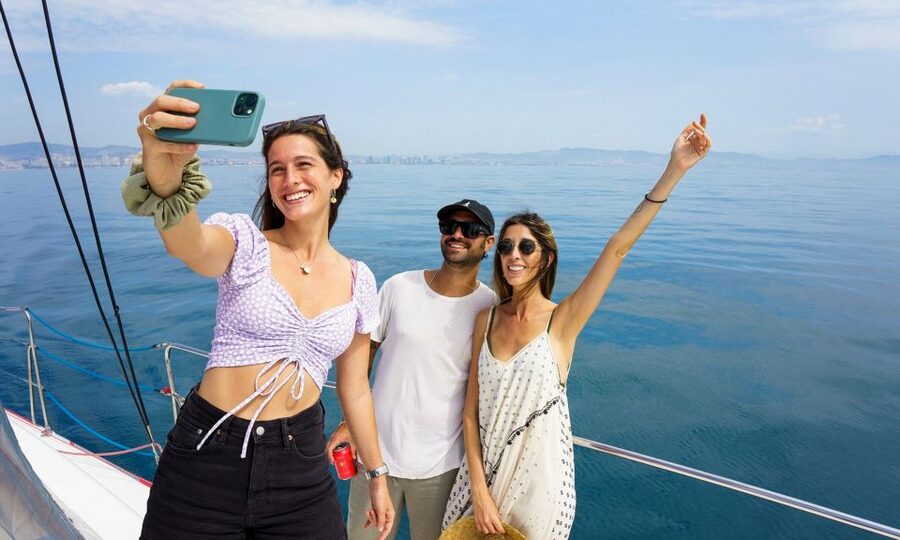 Barcelona: Sunset or Day Catamaran Cruise with Tapa & Drink - Finding your favorite place on the catamaran