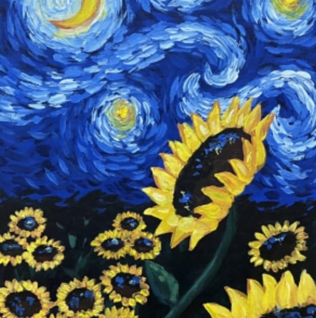 Barcelona: Wine and Van Gogh Paint and Sip Painting Class - What Happens From the First Blank Canvas