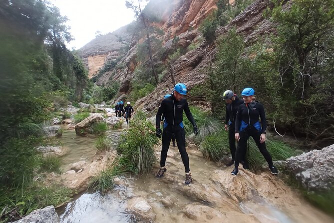 Canyoning in Salou - Wetsuits, helmets, and the first river section