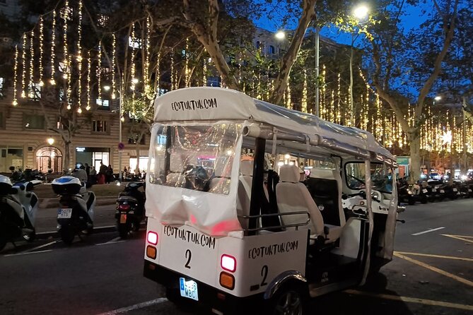 Christmas Lights Tour of Barcelona in Private Eco Tuk Tuk - Passeig de Gràcia and Barcelona’s modernist showpieces