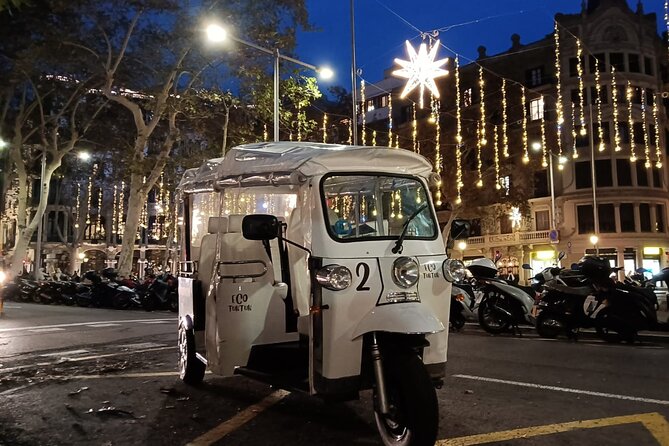 Christmas Lights Tour of Barcelona in Private Eco Tuk Tuk - Rambla de Catalunya and the commercial center