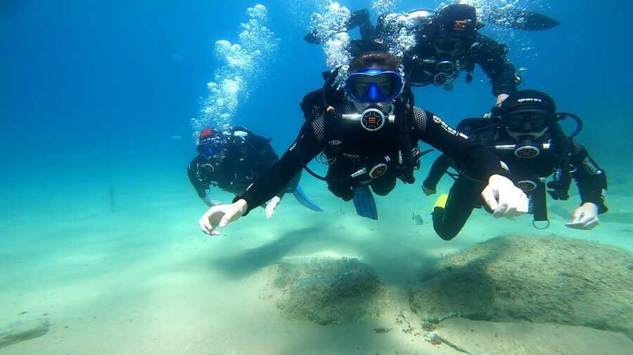 From Barcelona: Tossa de Mar Scuba Diving and 3-Course Meal - Lunch with paella and a view of the beach