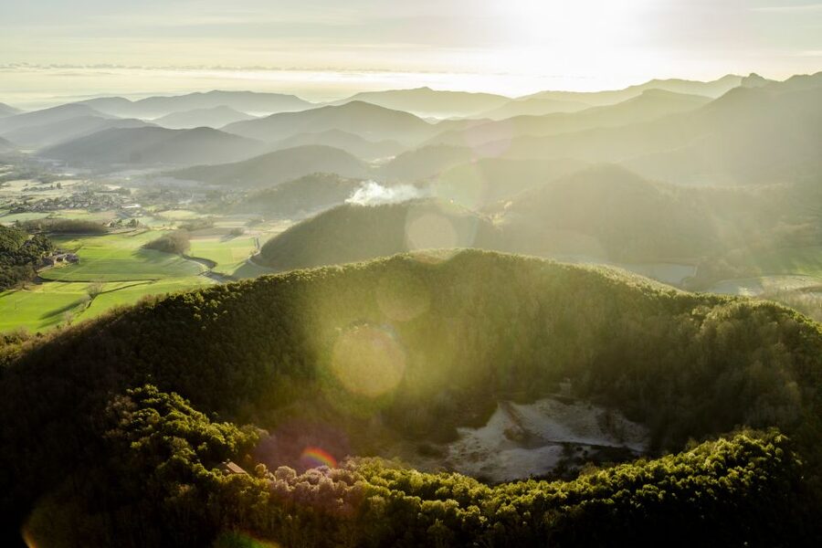 La Garrotxa Volcanoes Half-Day Hot Air Balloon Flight - Watching the balloon prepare for flight