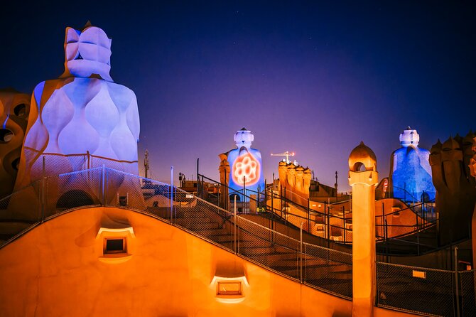 La Pedrera - Casa Mila Night Experience - Climbing toward the rooftop chimneys