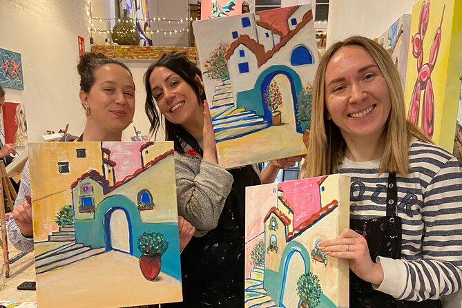 Paint & Wine Workshop in an Art Studio in Barcelona - Guidance from Bruce, Josephine and Joe