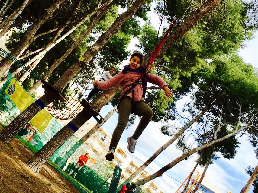 Salou: Bosc Aventura Salou Zip Lining Experience - The blue route: ladders, barrels, and nets