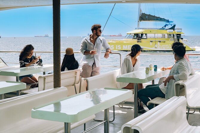 Sunset Catamaran Cruise with Live Music in Barcelona - Port Vell and Barcelona from offshore